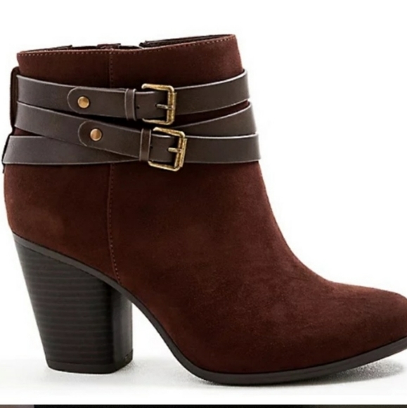Size 9 Torrid Brown Booties shoes new in box boots wide width - Picture 1 of 4